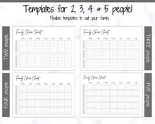 Load image into Gallery viewer, SIMPLE Family Chore Chart, Editable Family Planner Printable, Weekly Family Schedule, Family Calendar, Command Center, Household Kid Adult - Mono
