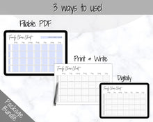 Load image into Gallery viewer, SIMPLE Family Chore Chart, Editable Family Planner Printable, Weekly Family Schedule, Family Calendar, Command Center, Household Kid Adult - Mono
