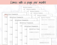 Load image into Gallery viewer, SIMPLE MONTHLY Budget Planner Printable, Financial Tracker Template, Paycheck, Savings Tracker, Binder, Debt, Bill, Spending, Expense Income
