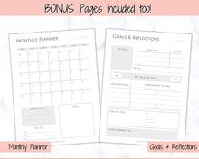 Load image into Gallery viewer, SIMPLE MONTHLY Budget Planner Printable, Financial Tracker Template, Paycheck, Savings Tracker, Binder, Debt, Bill, Spending, Expense Income
