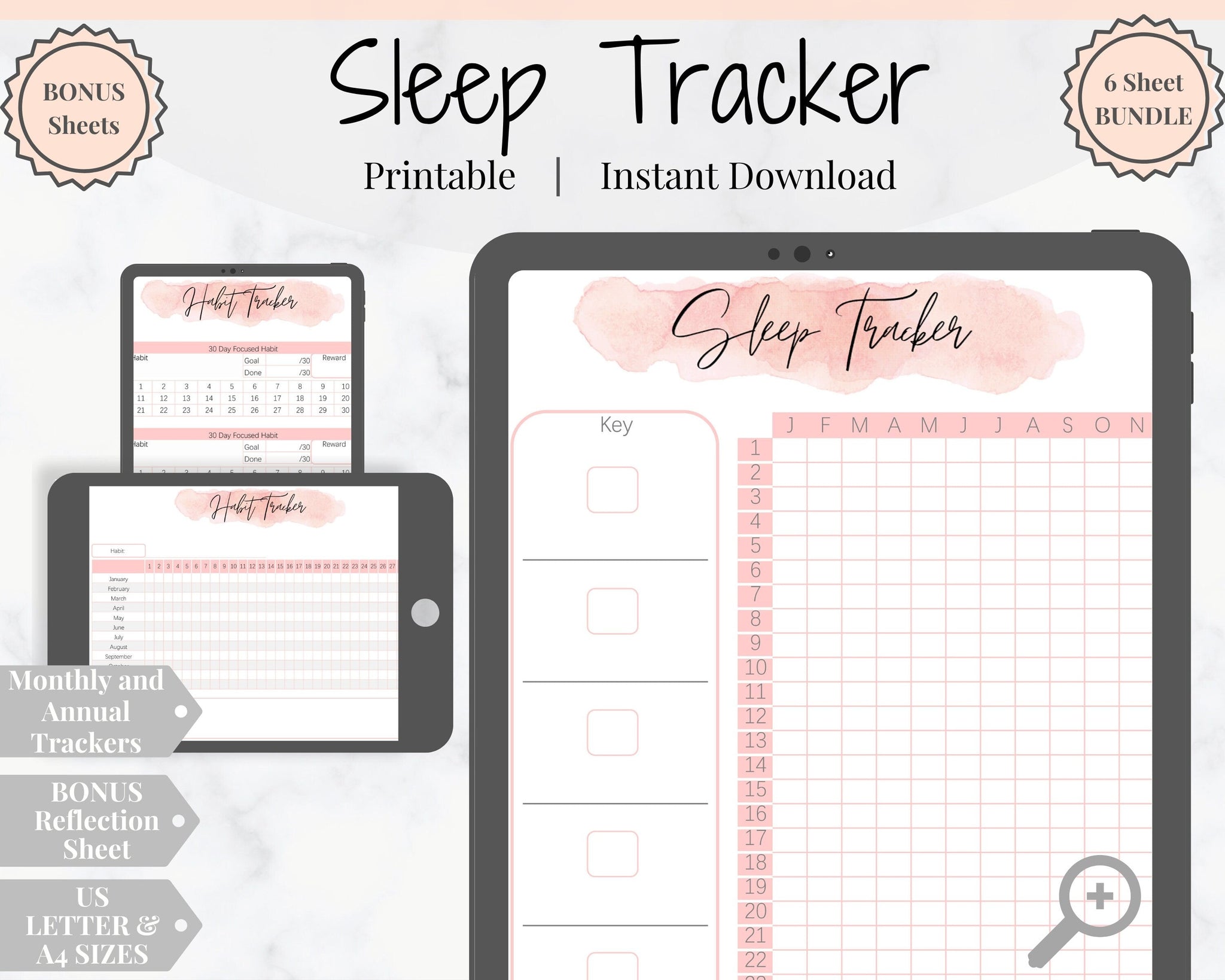 Sleep Tracker Wooden Stamps | Journal Stamps | Organisation | Habit Tracker  | Monthly Tracker | Diary | Journal Stamps