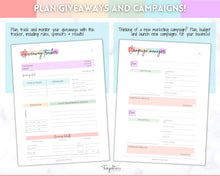 Load image into Gallery viewer, SOCIAL MEDIA Planner for Small Business, Content Planner Printable, Instagram, YouTube, TikTok, Facebook, Side Hustle, Marketing Calendar | Rainbow
