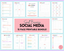 Load image into Gallery viewer, SOCIAL MEDIA Planner for Small Business, Content Planner Printable, Instagram, YouTube, TikTok, Facebook, Side Hustle, Marketing Calendar | Rainbow
