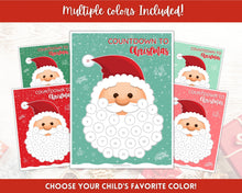 Load image into Gallery viewer, Santa Christmas Countdown! Countdown to Christmas Printable, Cotton Ball Beard, Kids Santa Claus Advent Calendar, Xmas Sign, Activity Poster
