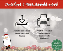 Load image into Gallery viewer, Santa Christmas Countdown! Countdown to Christmas Printable, Cotton Ball Beard, Kids Santa Claus Advent Calendar, Xmas Sign, Activity Poster

