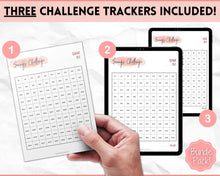 Load image into Gallery viewer, Savings Challenge BUNDLE, 5k, 10k &amp; 20k Saving Tracker Printables, 5000, 10000, 20000, 100 Day, Cash Envelopes, Save Money, Budget, Finance | Pink Scrawl
