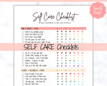 Load image into Gallery viewer, Self Care Checklist, Self-Care Planner, Selfcare Journal Tracker, Wellness Planner Printable, Daily Wellbeing, Mindfulness Mental Health Kit | Rainbow
