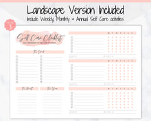 Load image into Gallery viewer, Self Care Checklist, Self-Care Planner, Selfcare Journal Tracker, Wellness Planner Printable, Daily Wellbeing, Mindfulness Mental Health Kit | Watercolor
