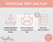 Load image into Gallery viewer, Self Care Journal &amp; Wellness Planner BUNDLE! Printable Selfcare Tracker, Checklist, Health Planner, Wellbeing, Mindfulness, Worksheet Kit | Mono
