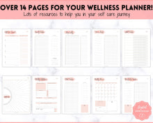 Load image into Gallery viewer, Self Care Journal &amp; Wellness Planner BUNDLE! Printable Selfcare Tracker, Checklist, Health Planner, Wellbeing, Mindfulness, Worksheet Kit | PINK Watercolor
