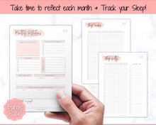 Load image into Gallery viewer, Self Care Journal &amp; Wellness Planner BUNDLE! Printable Selfcare Tracker, Checklist, Health Planner, Wellbeing, Mindfulness, Worksheet Kit | PINK Watercolor
