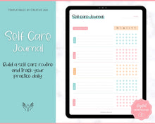 Load image into Gallery viewer, Self Care Planner &amp; Wellness Journal BUNDLE! Printable Selfcare Tracker, Checklist, Health Planner, Wellbeing, Mindfulness, Worksheet Kit | Colorful Sky
