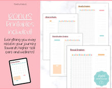 Load image into Gallery viewer, Self Care Planner &amp; Wellness Journal BUNDLE! Printable Selfcare Tracker, Checklist, Health Planner, Wellbeing, Mindfulness, Worksheet Kit | Colorful Sky
