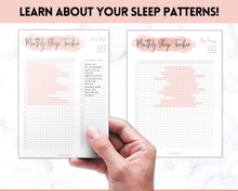 Load image into Gallery viewer, Sleep Tracker Printable BUNDLE | Monthly Sleep Journal, Sleep Log, Sleep Tracking, Sleep Planner, Baby, New Mom, Wellness, Dream, Self Care | Pink
