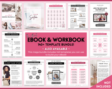 Load image into Gallery viewer, 60+ WORKSHEET Template Bundle | Canva Workbook Templates &amp; Lead Magnet for Coaches | Brit Pink
