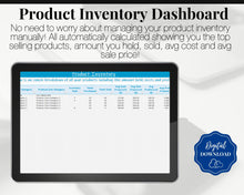 Load image into Gallery viewer, Small BUSINESS Tracker. Editable Spreadsheet for your Business, Automated Profit Loss, Income Expense, Product, Inventory, Etsy, Amazon eBay | Microsoft Excel
