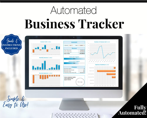 Small BUSINESS Tracker. Editable Spreadsheet for your Business, Automated Profit Loss, Income Expense, Product, Inventory, Etsy, Amazon eBay | Microsoft Excel