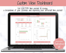 Load image into Gallery viewer, Small BUSINESS Tracker. Editable for your Business, Automated Profit Loss Income Expense, Product Inventory, Etsy Amazon eBay | Google Sheets

