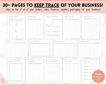 Load image into Gallery viewer, Small Business TRACKER BUNDLE, Order, Inventory, Income, Expenses, Profit, Sales, Etsy Shop, Reseller, Owner, Side Hustle Printable Planner | Mono
