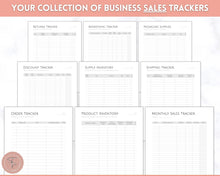 Load image into Gallery viewer, Small Business TRACKER BUNDLE, Order, Inventory, Income, Expenses, Profit, Sales, Etsy Shop, Reseller, Owner, Side Hustle Printable Planner | Mono
