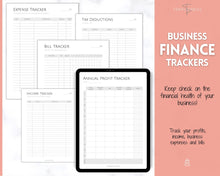 Load image into Gallery viewer, Small Business TRACKER BUNDLE, Order, Inventory, Income, Expenses, Profit, Sales, Etsy Shop, Reseller, Owner, Side Hustle Printable Planner | Mono
