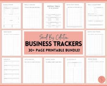 Load image into Gallery viewer, Small Business TRACKER BUNDLE, Order, Inventory, Income, Expenses, Profit, Sales, Etsy Shop, Reseller, Owner, Side Hustle Printable Planner | Mono
