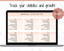 Load image into Gallery viewer, Social Media Planner Printable. Content Creation Calendar. Instagram Planner, YouTube Video, Facebook, Pinterest. Marketing Planner Tracker
