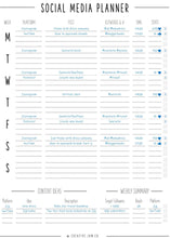 Load image into Gallery viewer, Social Media Planner Printable. Tracker for Instagram, YouTube, Facebook, Pinterest, Blog. Content, Business &amp; Marketing Planner, To Do List | Mono
