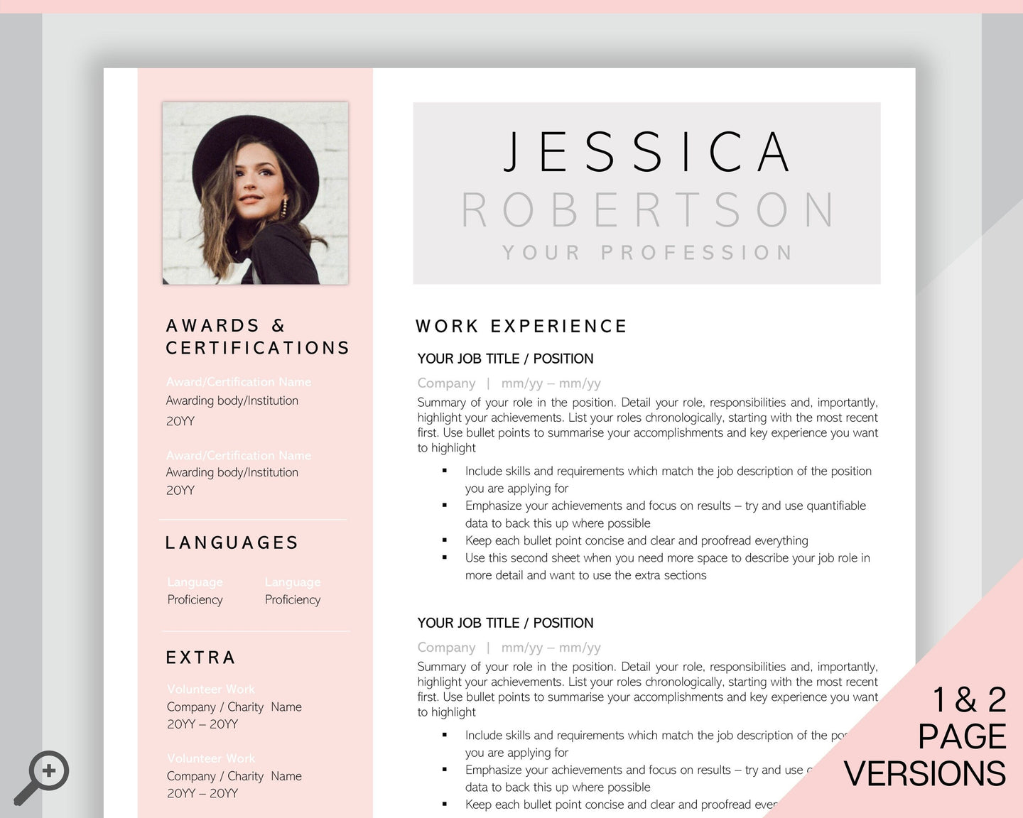 Sorority Recruitment Template, Sorority Resume Template Kit, Professional Resume Template Packet, Executive Curriculum Vitae Template Bundle | Style 12