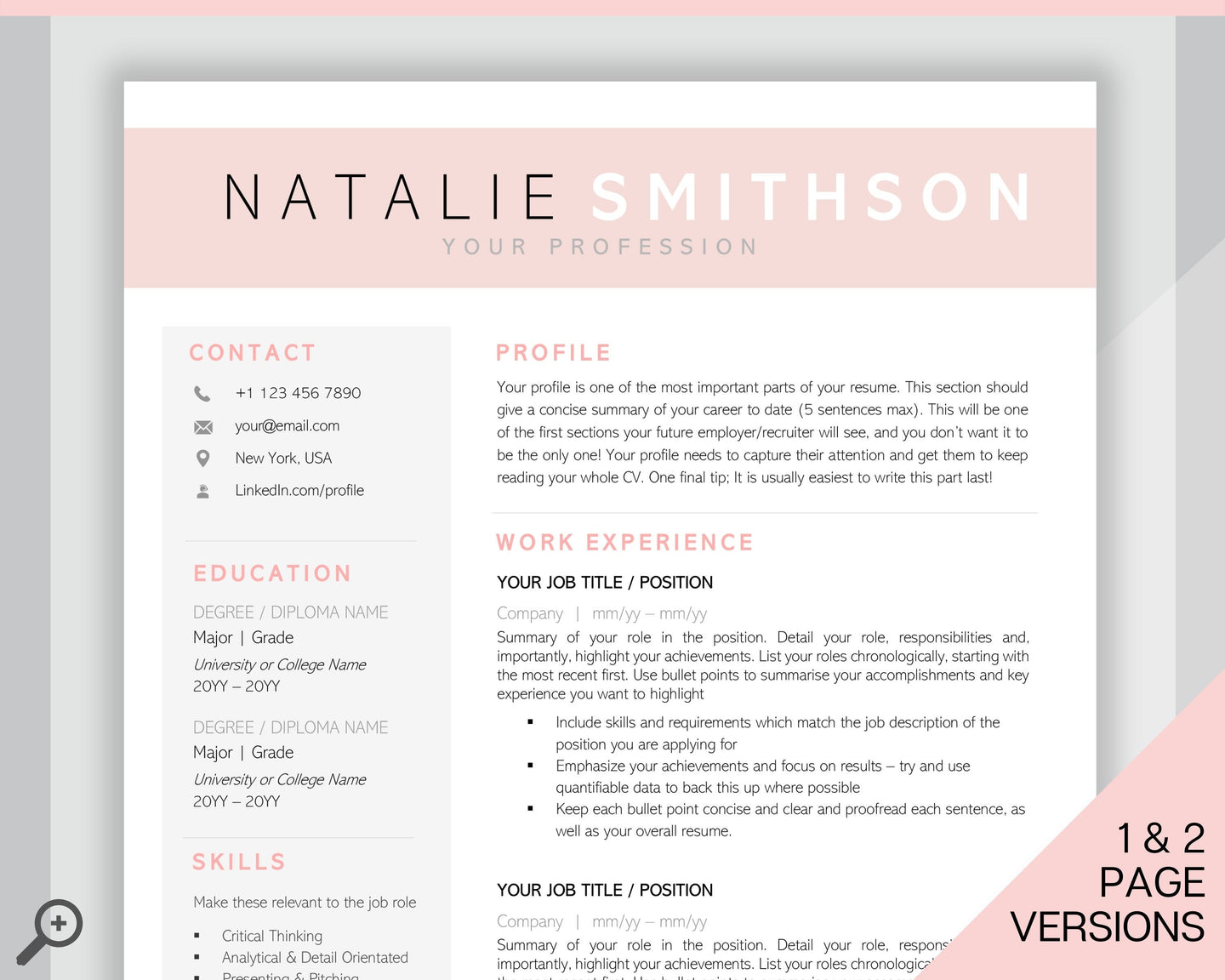 Sorority Recruitment Template, Sorority Resume Template Kit, Professional Resume Template Packet, Executive Curriculum Vitae Template Bundle | Style 7