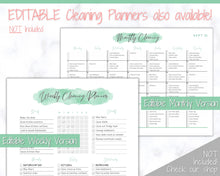 Load image into Gallery viewer, Spring Cleaning Checklist, Cleaning Schedule, Printable Cleaning Planner, Editable House Cleaning List, Deep Clean Home Routine Housekeeping | Green
