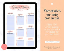 Load image into Gallery viewer, Spring Cleaning Checklist, Cleaning Schedule, Printable Cleaning Planner, Editable House Cleaning List, Deep Clean Home Routine Housekeeping | Orange
