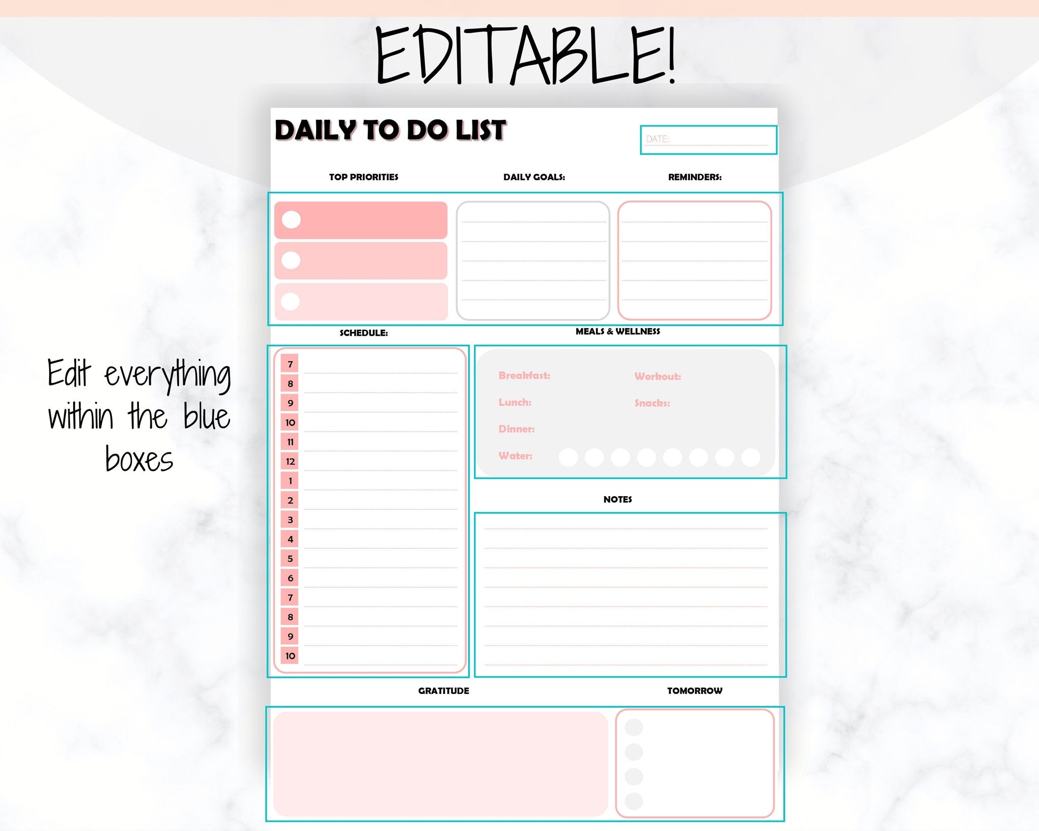 Printable No Date Daily Planner