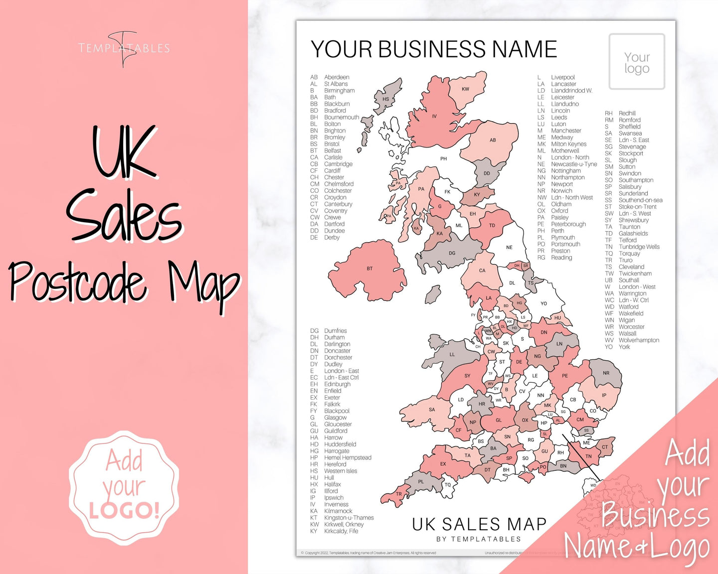 UK Sales Map, Business Postcode Sales Map, Color in Map, Etsy Sales Tracker, Post Code, Printable Sales Map, Coloring Sheet, PNG Procreate
