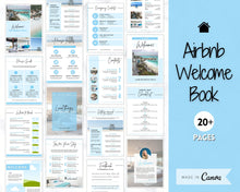 Load image into Gallery viewer, Ultimate Airbnb Host BUNDLE! Editable Airbnb Signs, Welcome Book Template, Cleaning checklist, Business Tracker Spreadsheet, Air bnb Signage | Blue
