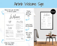 Load image into Gallery viewer, Ultimate Airbnb Host BUNDLE! Editable Airbnb Signs, Welcome Book Template, Cleaning checklist, Business Tracker Spreadsheet, Air bnb Signage | Blue
