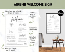 Load image into Gallery viewer, Ultimate Airbnb Host BUNDLE! Editable Airbnb Signs, Welcome Book Template, Cleaning checklist, Business Tracker Spreadsheet, Air bnb Signage | Green
