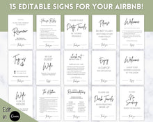 Load image into Gallery viewer, Ultimate Airbnb Host BUNDLE! Editable Airbnb Signs, Welcome Book Template, Cleaning checklist, Business Tracker Spreadsheet, Air bnb Signage | Green
