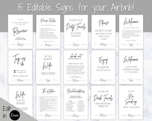 Load image into Gallery viewer, Ultimate Airbnb Host BUNDLE! Editable Airbnb Signs, Welcome Book Template, Cleaning checklist, Business Tracker Spreadsheet, Air bnb Signage | Grey

