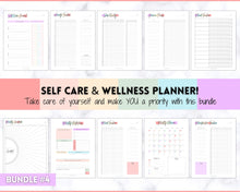 Load image into Gallery viewer, Ultimate PLANNER BUNDLE! Printable Goal Planner, Finances &amp; Budget Planner, Fitness Planner, Self Care Journal, Life, Health | Pastel Rainbow
