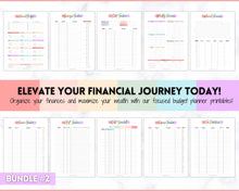 Load image into Gallery viewer, Ultimate PLANNER BUNDLE! Printable Goal Planner, Finances &amp; Budget Planner, Fitness Planner, Self Care Journal, Life, Health | Pastel Rainbow
