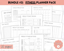 Load image into Gallery viewer, Ultimate PLANNER BUNDLE! Printable Goal Planner, Finances &amp; Budget Planner, Fitness Planner, Self Care Journal, Life, Health | Pink
