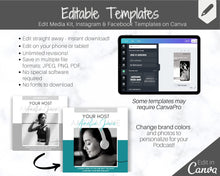 Load image into Gallery viewer, Ultimate PODCAST Launch Kit! BUNDLE - Podcast Planner, Instagram Template, Social Media Facebook Media, Content Strategy, Cover Art, Logo | Mono
