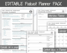 Load image into Gallery viewer, Ultimate PODCAST Launch Kit! BUNDLE - Podcast Planner, Instagram Template, Social Media Facebook Media, Content Strategy, Cover Art, Logo | Mono
