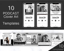 Load image into Gallery viewer, Ultimate PODCAST Launch Kit! BUNDLE - Podcast Planner, Instagram Template, Social Media Facebook Media, Content Strategy, Cover Art, Logo | Mono
