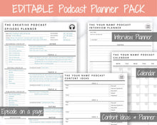 Load image into Gallery viewer, Ultimate PODCAST Launch Kit! BUNDLE - Podcast Planner, Instagram Template, Social Media Facebook Media, Content Strategy, Cover Art, Logo | Pink
