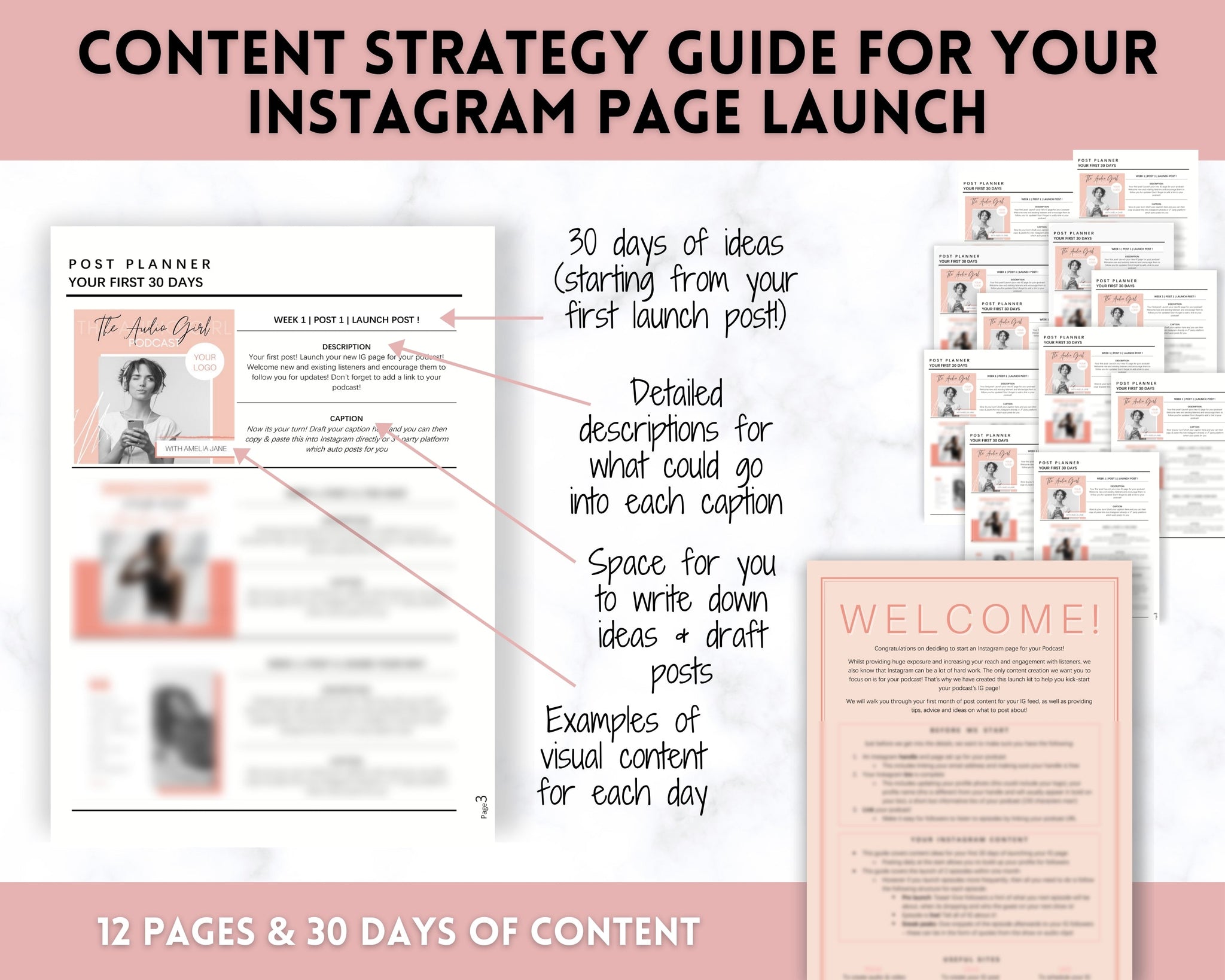 Ultimate Podcast Launch Kit Bundle for Influencers - Pink Vol 2