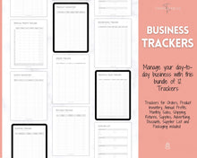 Load image into Gallery viewer, Ultimate Small Business Planner Printable BUNDLE, Business Planner, Side Hustle, Business Trackers, Social Media, Finances, Content, Order, Etsy Shop | Mono
