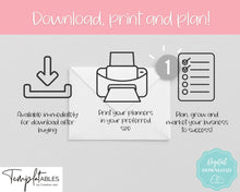 Load image into Gallery viewer, Ultimate Small Business Planner Printable BUNDLE, Business Planner, Side Hustle, Business Trackers, Social Media, Finances, Content, Order, Etsy Shop | Sky Rainbow
