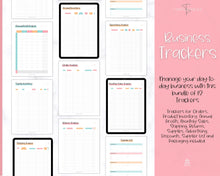 Load image into Gallery viewer, Ultimate Small Business Planner Printable BUNDLE, Business Planner, Side Hustle, Business Trackers, Social Media, Finances, Content, Order, Etsy Shop | Sky Rainbow
